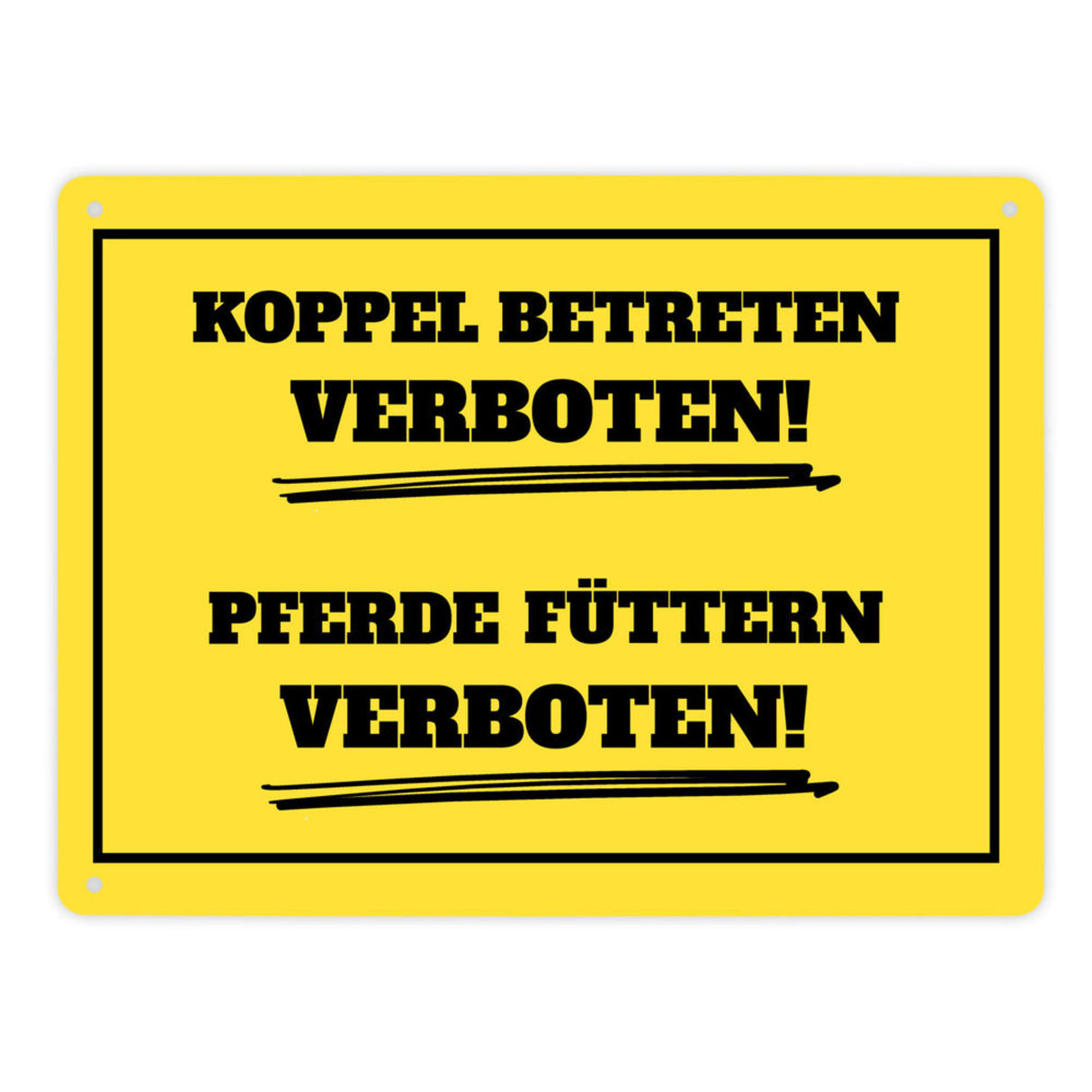 Füttern verboten Koppel-Metallschild in 15x20 cm und weiß