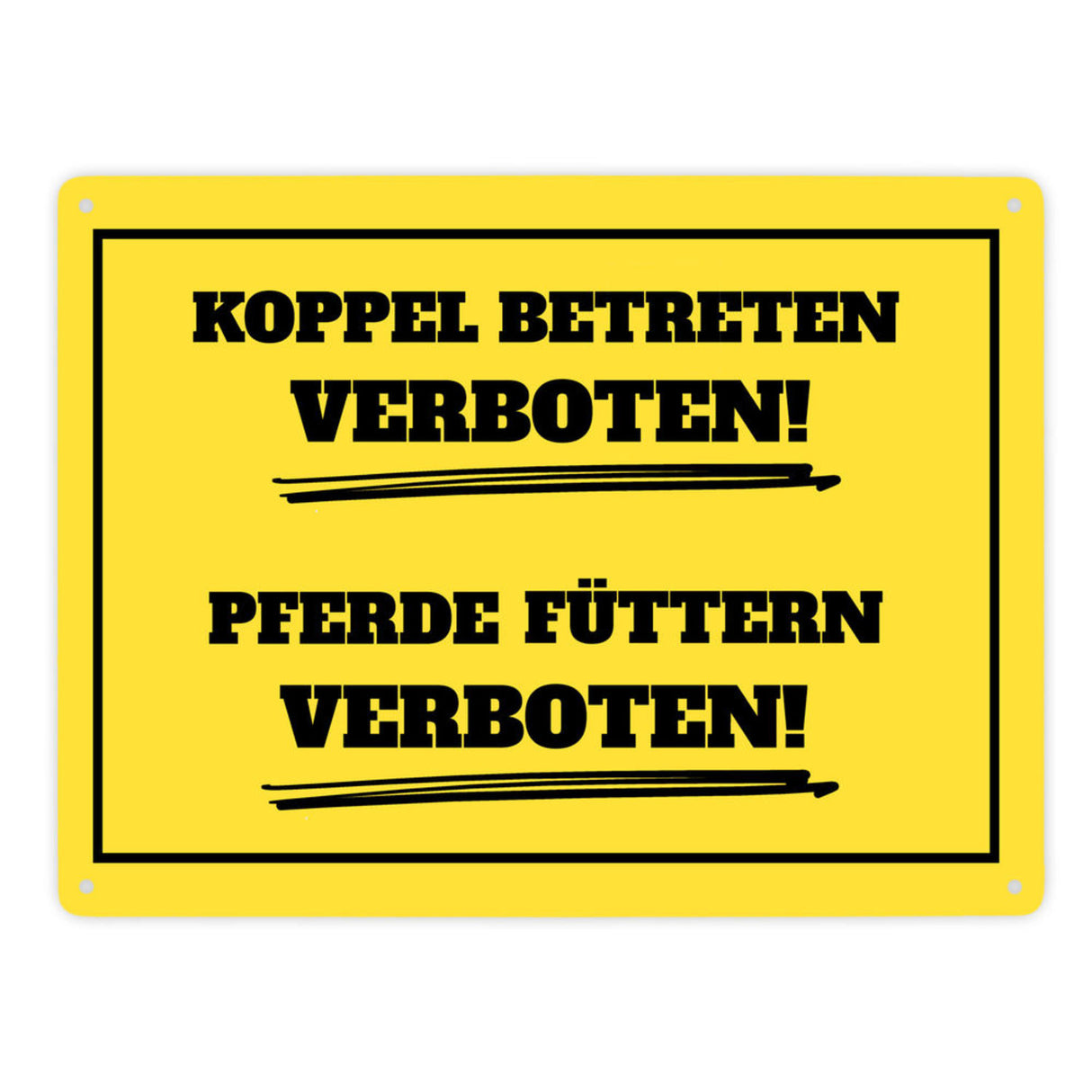 Füttern verboten Koppel-Metallschild in 15x20 cm und weiß