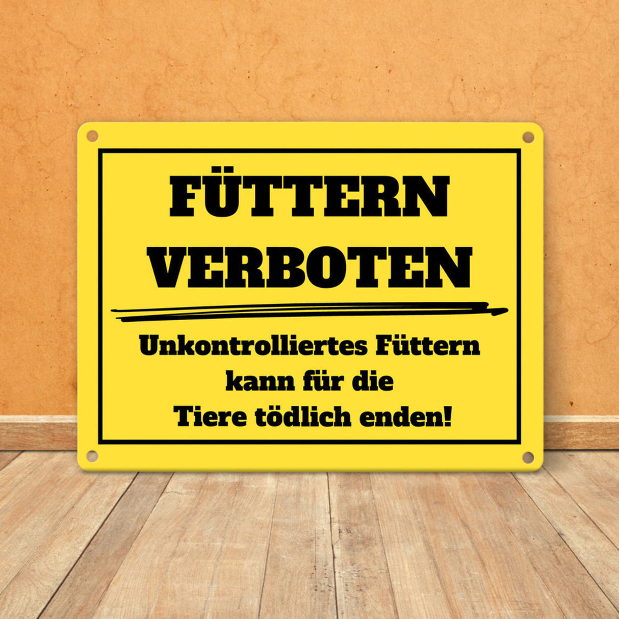Füttern verboten Koppel-Metallschild in 15x20 cm und weiß