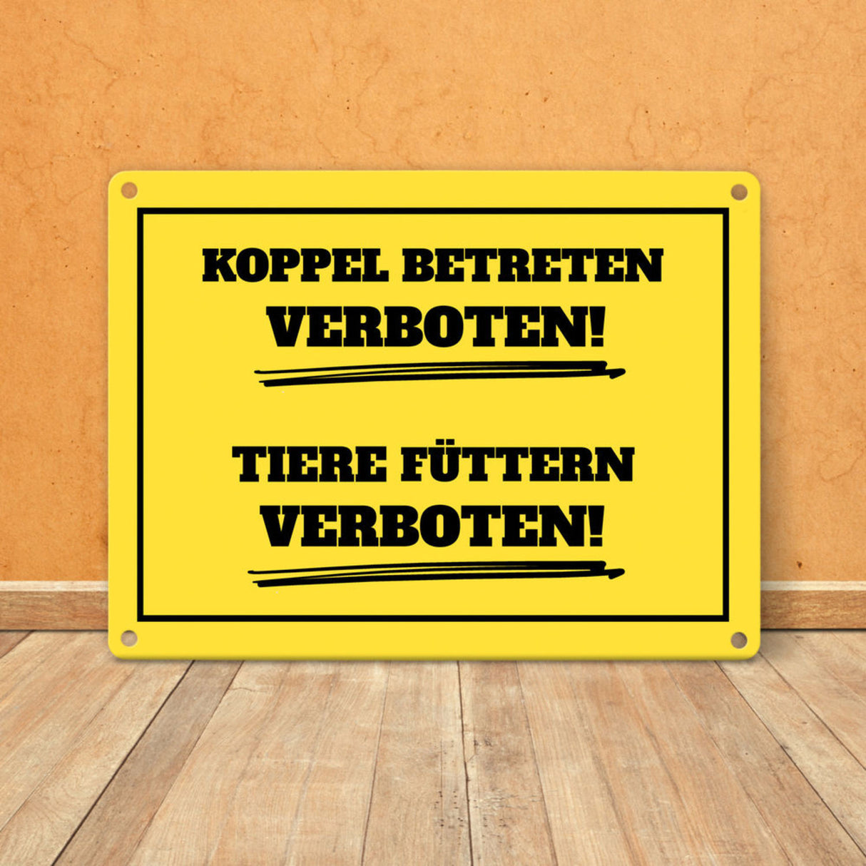 Füttern verboten Koppel-Metallschild in 15x20 cm und weiß