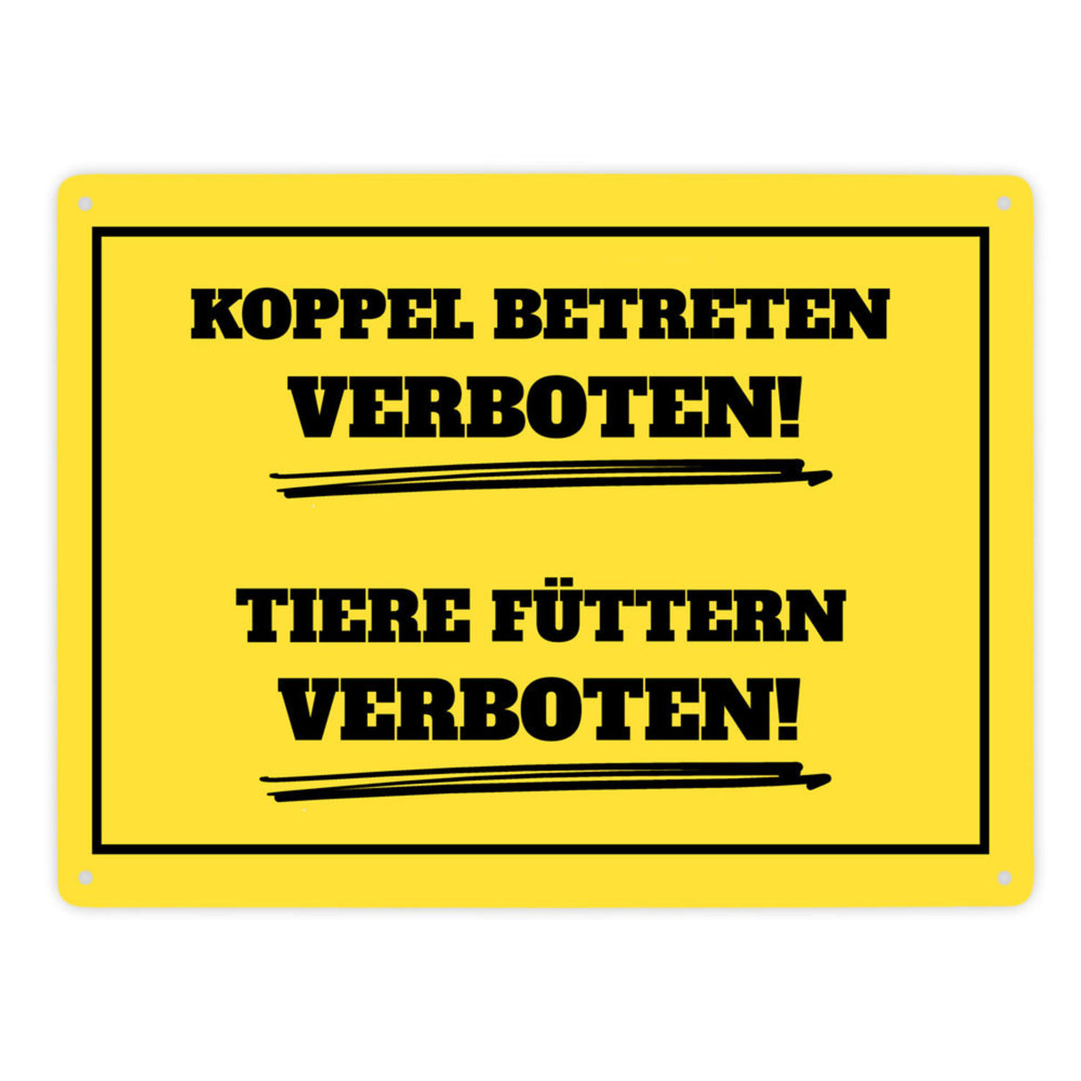 Füttern verboten Koppel-Metallschild in 15x20 cm und weiß
