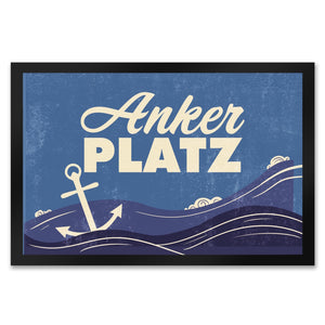 Fußmatte mit Meer Motiv und Anker - Ankerplatz mit Wellen an der Nordsee