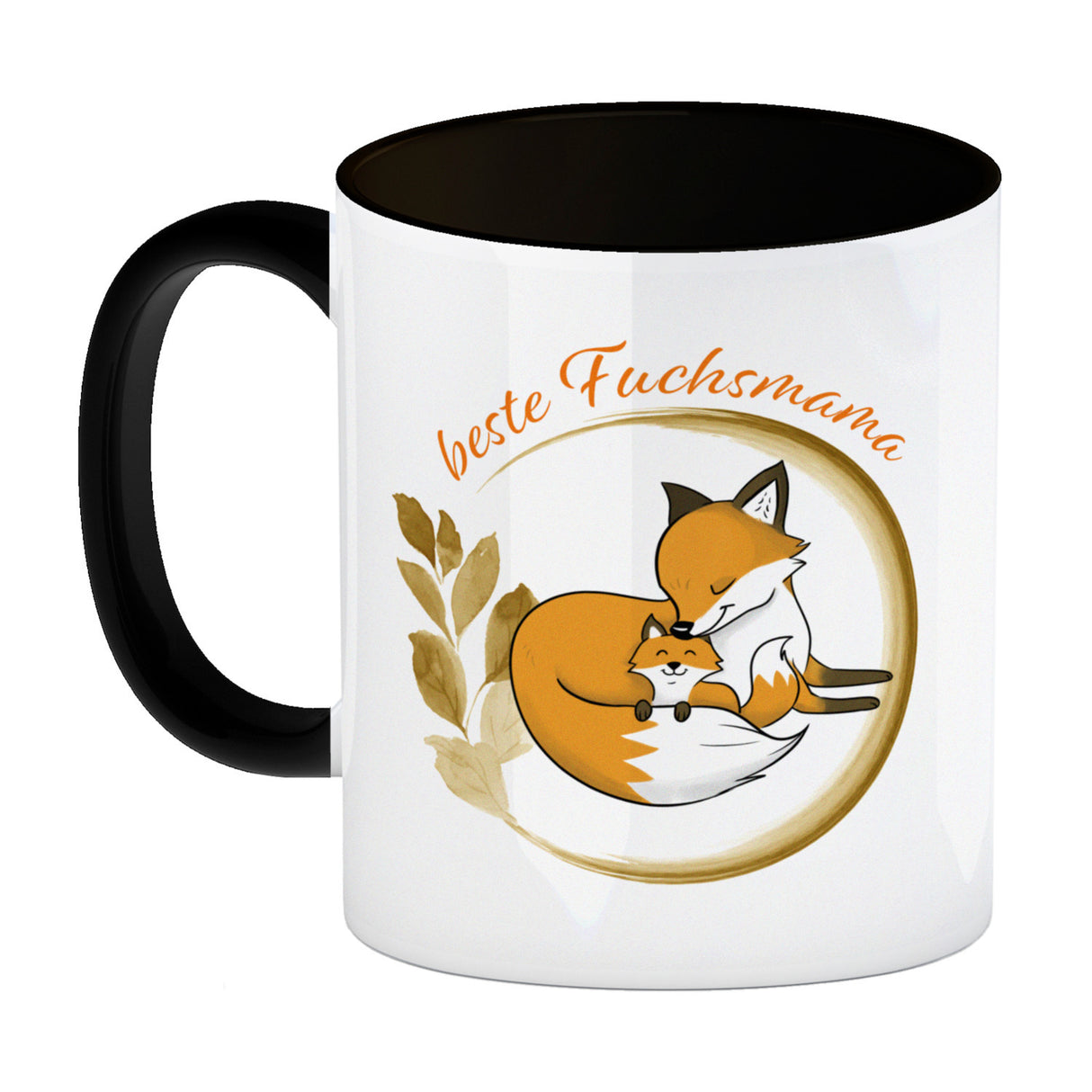 Kaffeebecher mit Motiv - Beste Fuchsmama mit süßem Fuchsbaby und Fuchsmutter