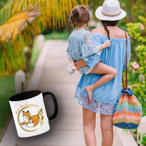 Kaffeebecher mit Motiv - Beste Fuchsmama mit süßem Fuchsbaby und Fuchsmutter