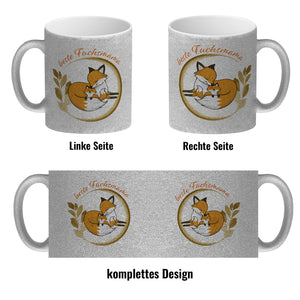 Kaffeebecher mit Motiv - Beste Fuchsmama mit süßem Fuchsbaby und Fuchsmutter