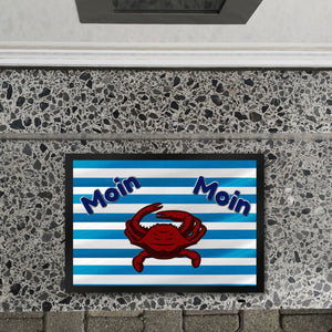 Moin, Moin Fußmatte in 35x50 cm mit Anker und maritimem Hintergrund