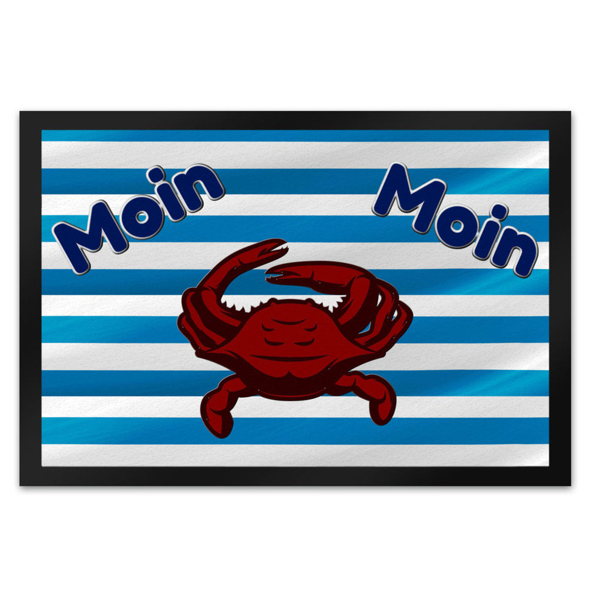 Moin, Moin Fußmatte in 35x50 cm mit Anker und maritimem Hintergrund