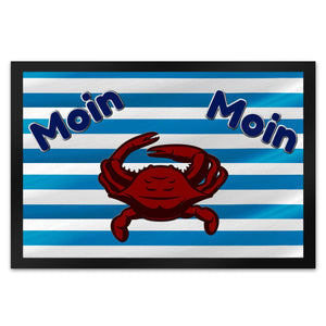 Moin, Moin Fußmatte in 35x50 cm mit Anker und maritimem Hintergrund