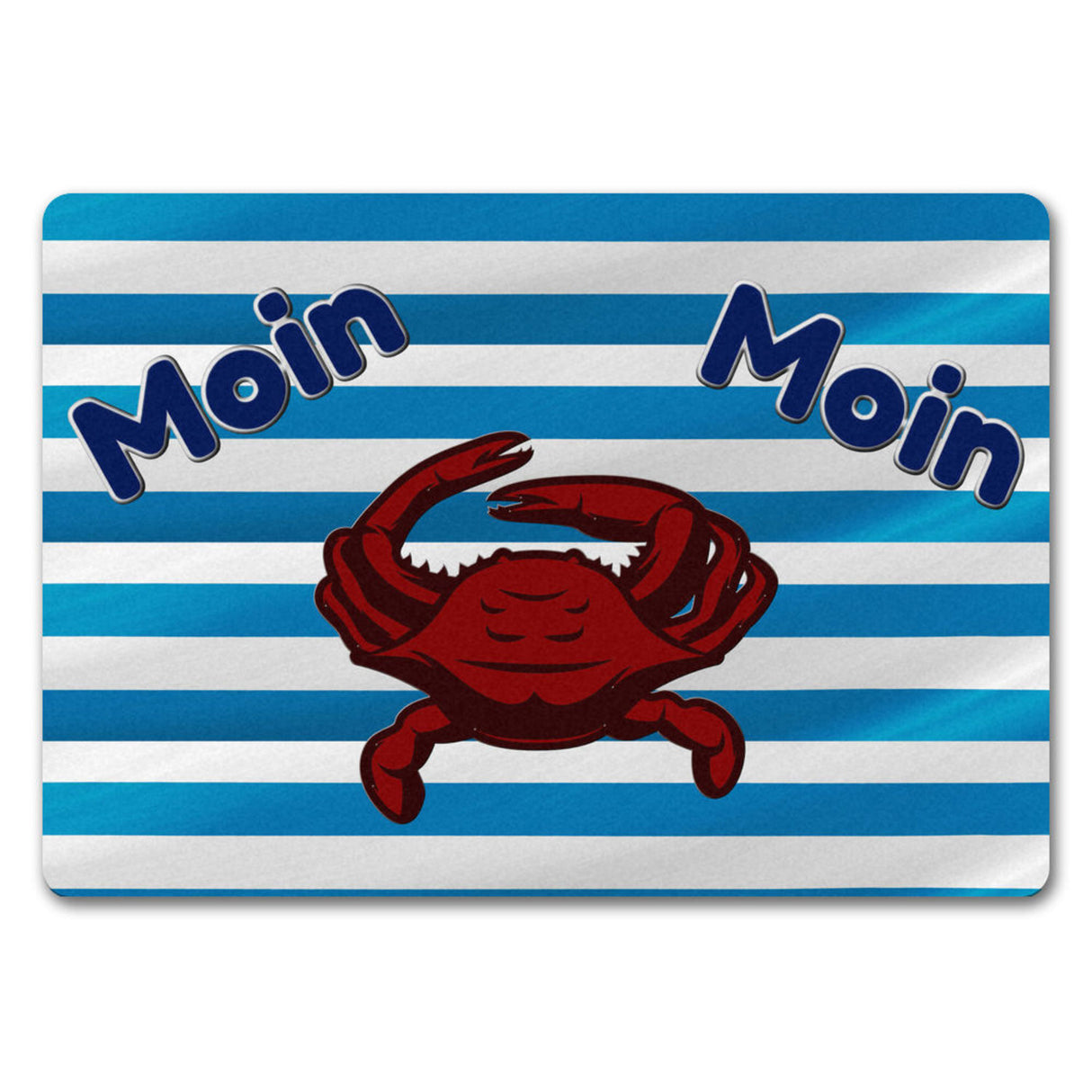 Moin, Moin Fußmatte in 35x50 cm mit Anker und maritimem Hintergrund