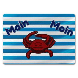 Moin, Moin Fußmatte in 35x50 cm mit Anker und maritimem Hintergrund