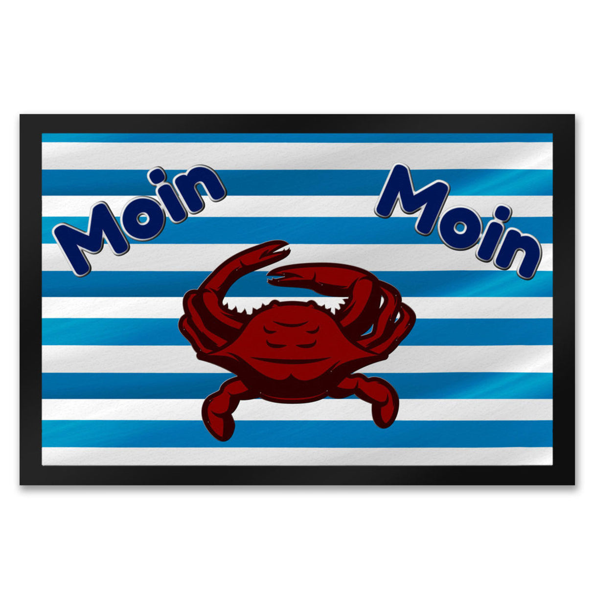 Moin, Moin Fußmatte in 35x50 cm mit Anker und maritimem Hintergrund