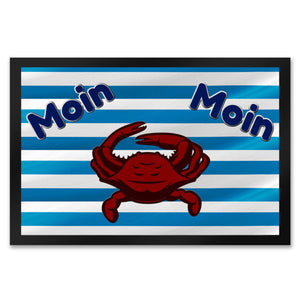 Moin, Moin Fußmatte in 35x50 cm mit Anker und maritimem Hintergrund