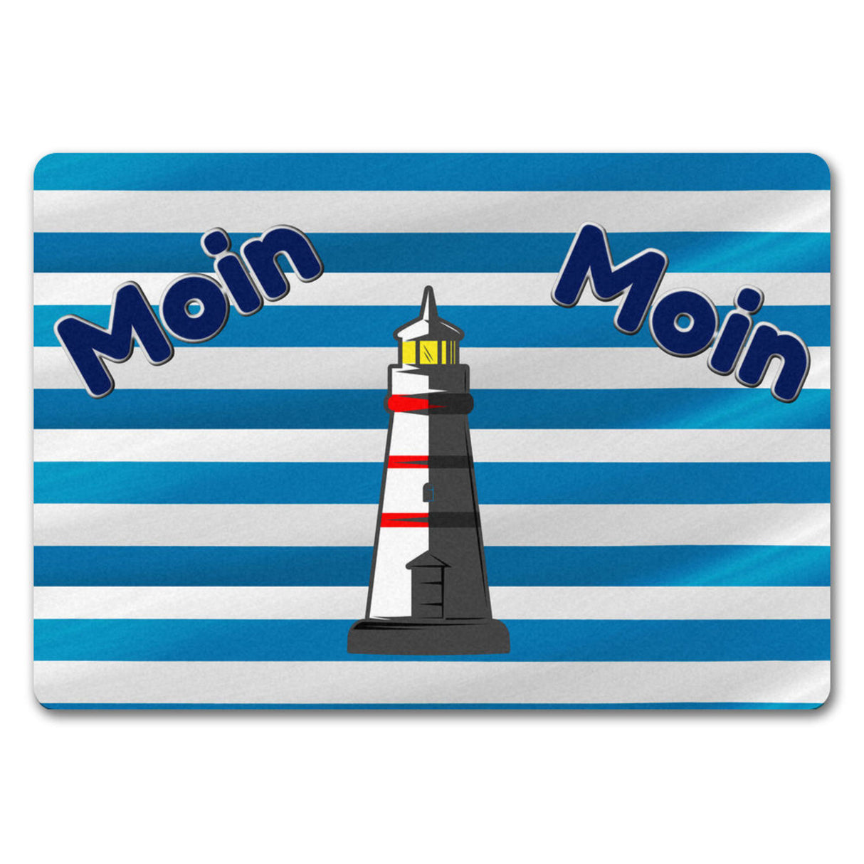 Moin, Moin Fußmatte in 35x50 cm mit Anker und maritimem Hintergrund