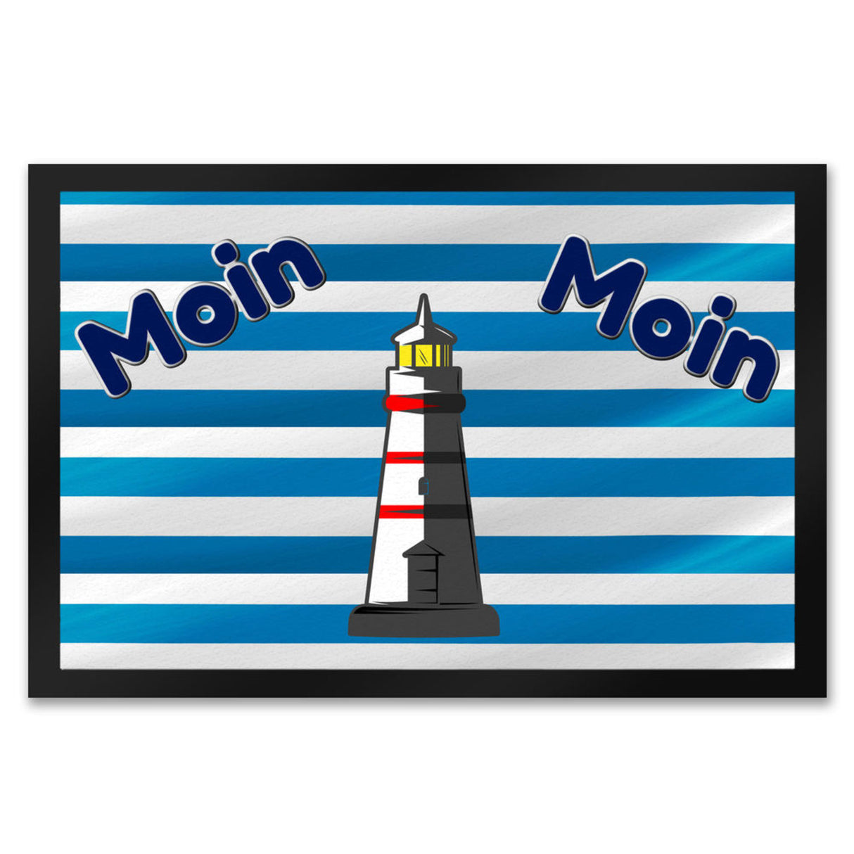 Moin, Moin Fußmatte in 35x50 cm mit Anker und maritimem Hintergrund
