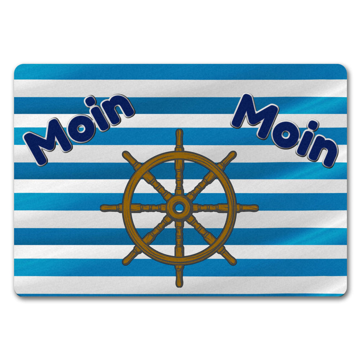 Moin, Moin Fußmatte in 35x50 cm mit Anker und maritimem Hintergrund
