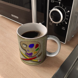 Kaffeebecher mit Motiv und Spruch - Kunst kommt von Können nicht von Wollen