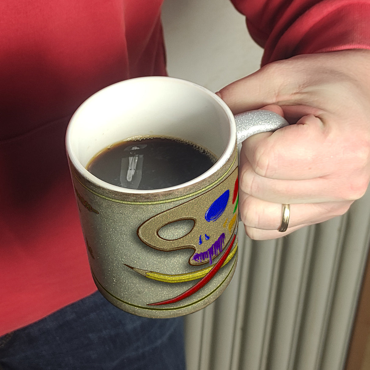 Kaffeebecher mit Motiv und Spruch - Kunst kommt von Können nicht von Wollen