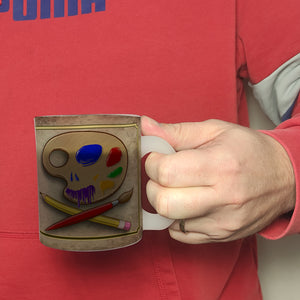 Kaffeebecher mit Motiv und Spruch - Kunst kommt von Können nicht von Wollen