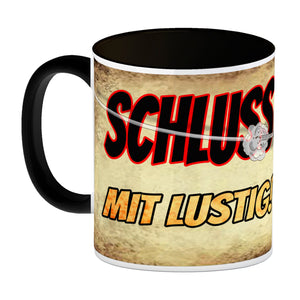 Kaffeebecher mit lustigem Einhorn mit Gewehr Motiv - SCHLUSS MIT LUSTIG!