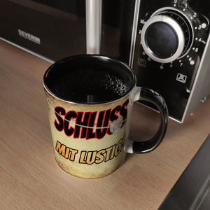 Kaffeebecher mit lustigem Einhorn mit Gewehr Motiv - SCHLUSS MIT LUSTIG!