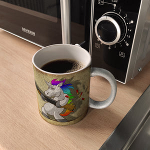 Kaffeebecher mit lustigem Einhorn mit Gewehr Motiv - SCHLUSS MIT LUSTIG!