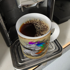 Kaffeebecher mit lustigem Einhorn mit Gewehr Motiv - SCHLUSS MIT LUSTIG!