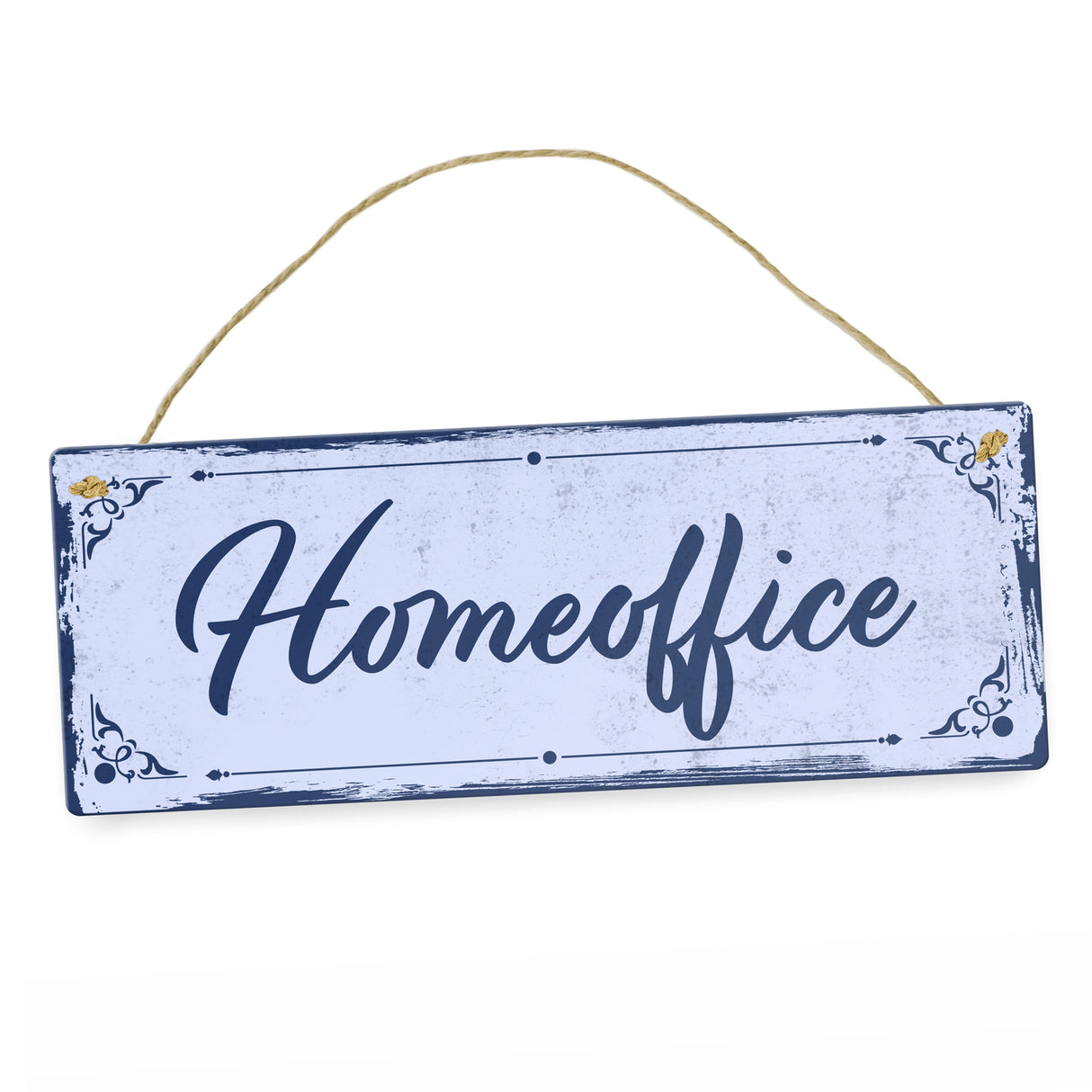 Metallschild mit schönem Design - Homeoffice im rustikalen Stil in Braun