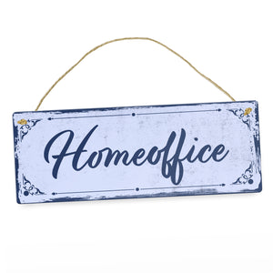 Metallschild mit schönem Design - Homeoffice im rustikalen Stil in Braun
