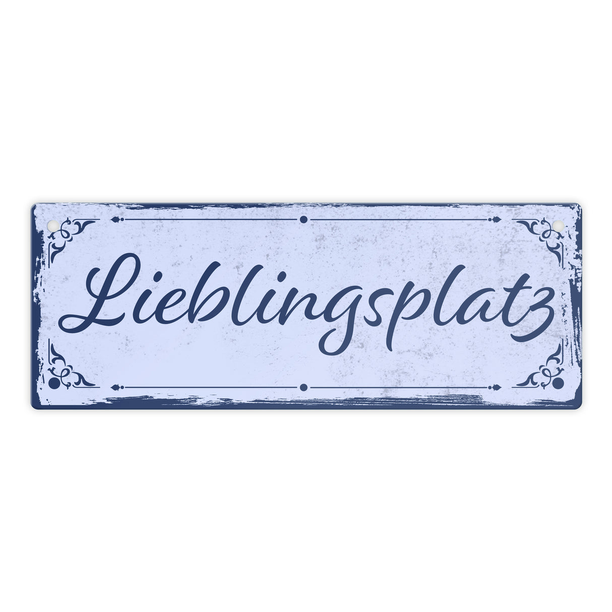 Metallschild mit schönem Design - Lieblingsplatz im rustikalen Stil in Braun