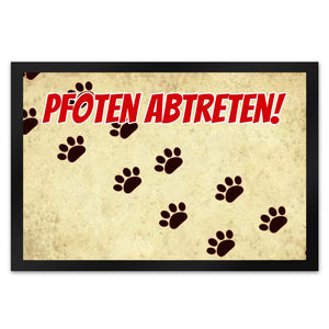 Fußmatte mit Motiv Pfoten Abtreten! Für Hunde und Gäste mit schmutzigen Schuhen