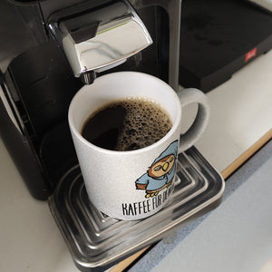 Kaffeebecher mit lustigem Motiv - Kaffee für die Nachteule im Schlafanzug