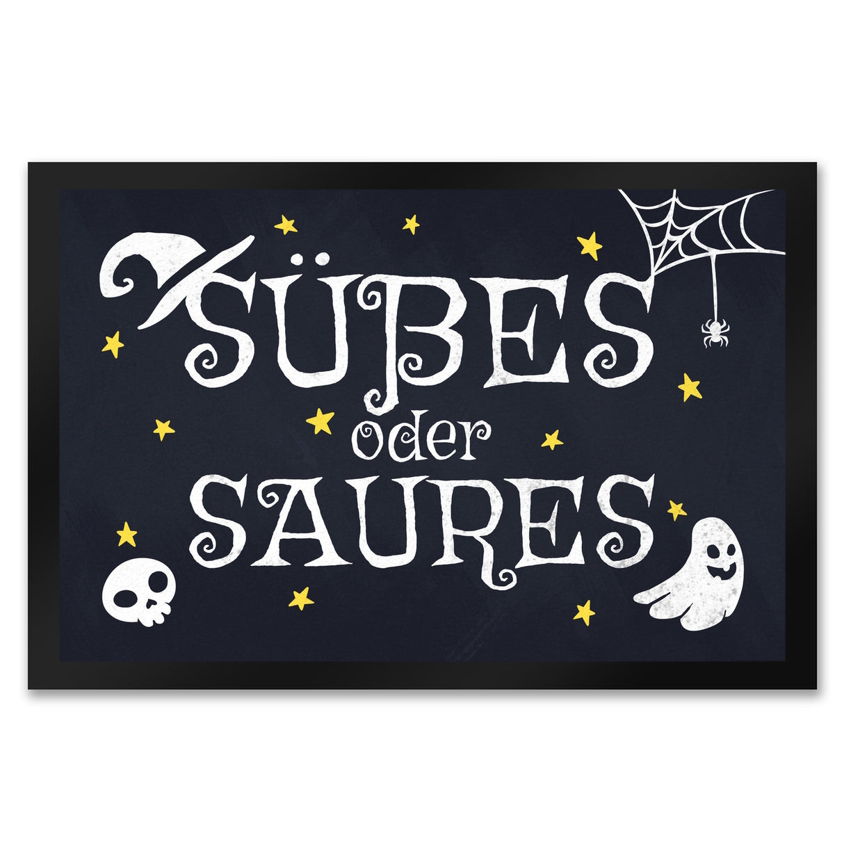 Süßes oder Saures Halloween Fußmatte mit vielen Halloweenmotiven