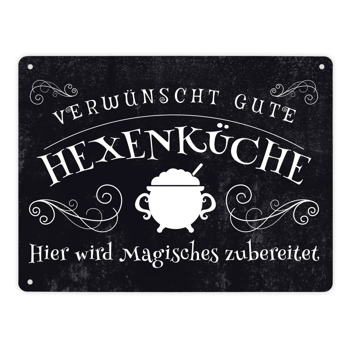Verwünscht gute Hexenküche Halloween Metallschild mit lustigem Spruch