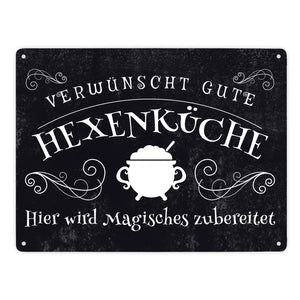 Verwünscht gute Hexenküche Halloween Metallschild mit lustigem Spruch