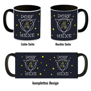 Dorfhexe Kaffeebecher mit Hexenhaus Motiven