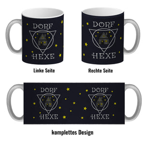 Dorfhexe Kaffeebecher mit Hexenhaus Motiven
