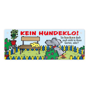 Kein Hundeklo Metallschild als Hinweis für den Garten oder das Grundstück
