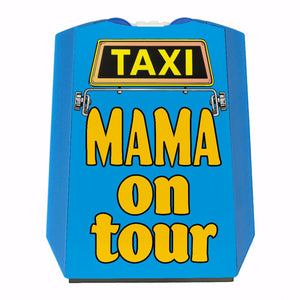 TAXI Mama on tour Parkscheibe in blau mit 2 Einkaufswagenchips