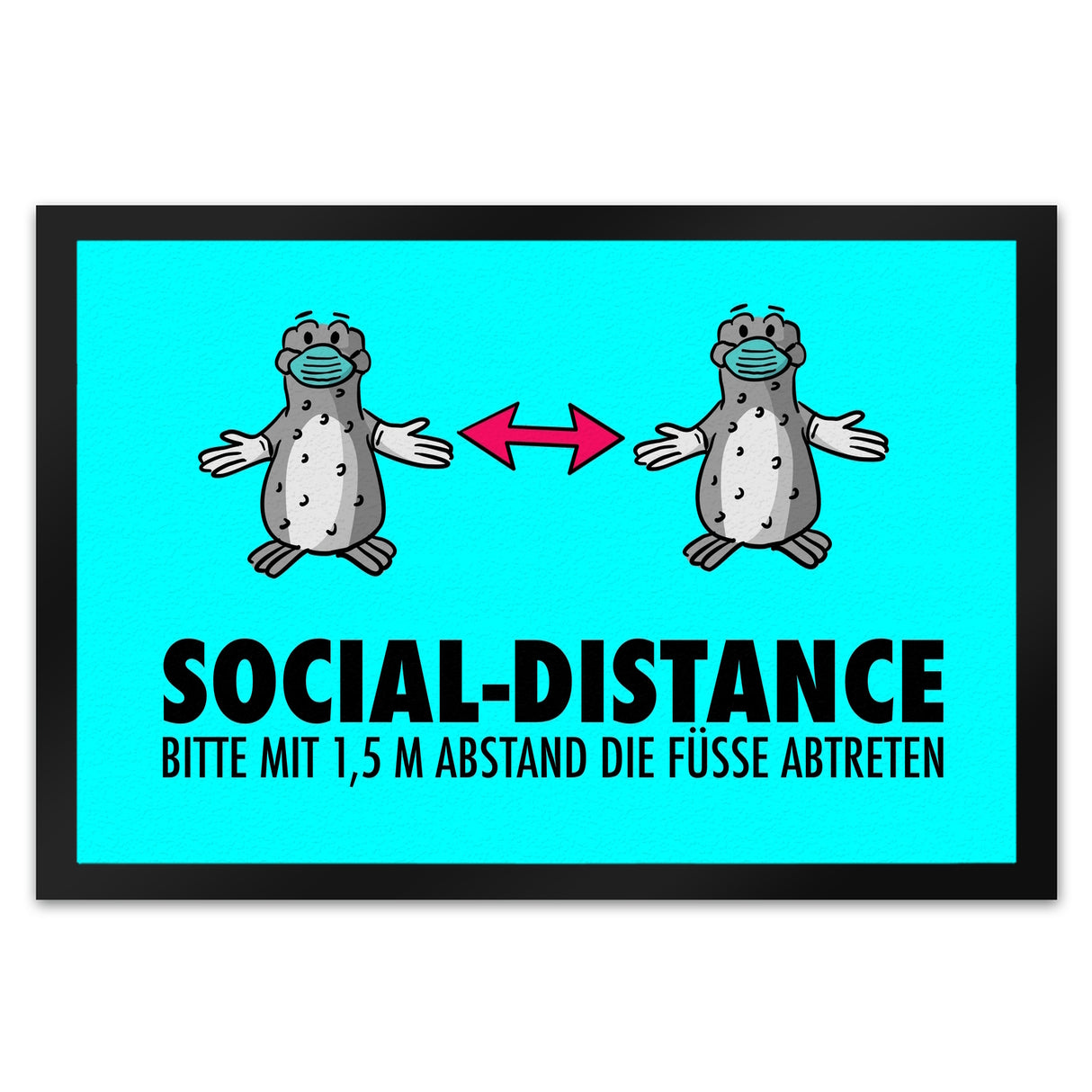 Social-Distance Fußmatte mit Seeleoparden für die Abstandsregelung