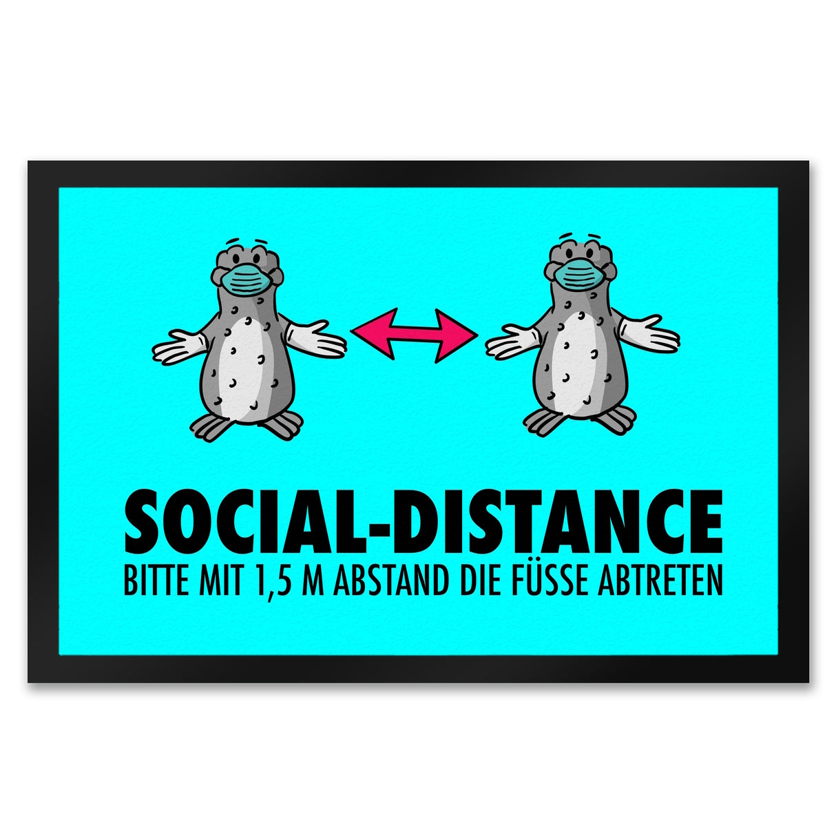 Social-Distance Fußmatte mit Seeleoparden für die Abstandsregelung