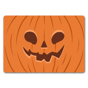 Fußmatte mit gruseligem Kürbiskopf Design für Halloween und die Herbstzeit