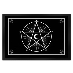 Fußmatte mit Pentagramm im coolen Halloween Design -Weiß