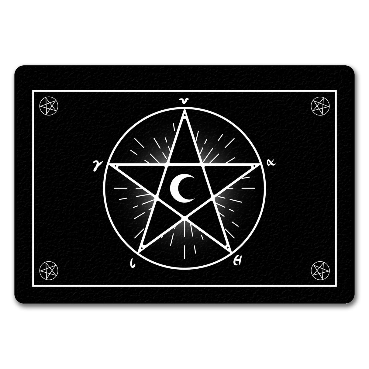 Fußmatte mit Pentagramm im coolen Halloween Design -Weiß