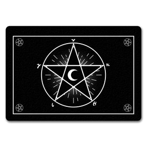 Fußmatte mit Pentagramm im coolen Halloween Design -Weiß