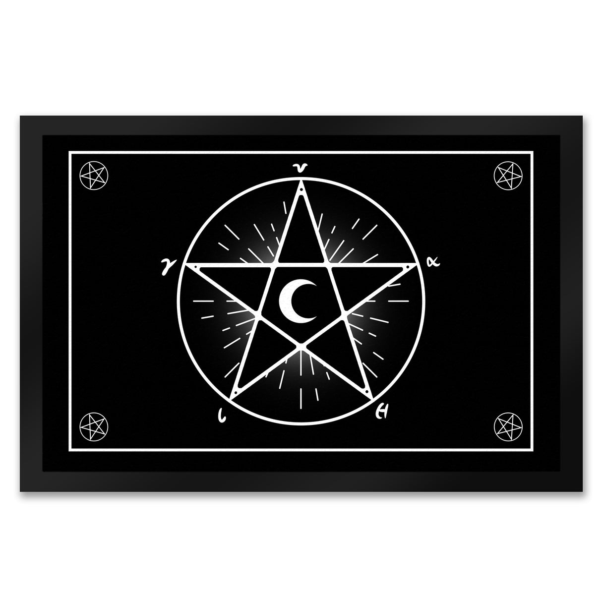 Fußmatte mit Pentagramm im coolen Halloween Design -Weiß