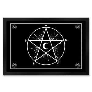 Fußmatte mit Pentagramm im coolen Halloween Design -Weiß
