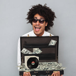 Spardose aus Keramik im Retro Vinyl Schallplattendesign RocknRoll-Stil