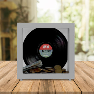 Spardose aus Keramik im Retro Vinyl Schallplattendesign RocknRoll-Stil