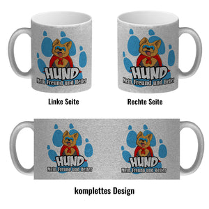 Kaffeebecher mit Superhelden - Yorkshire Terrier - Hund mein Freund und Helfer