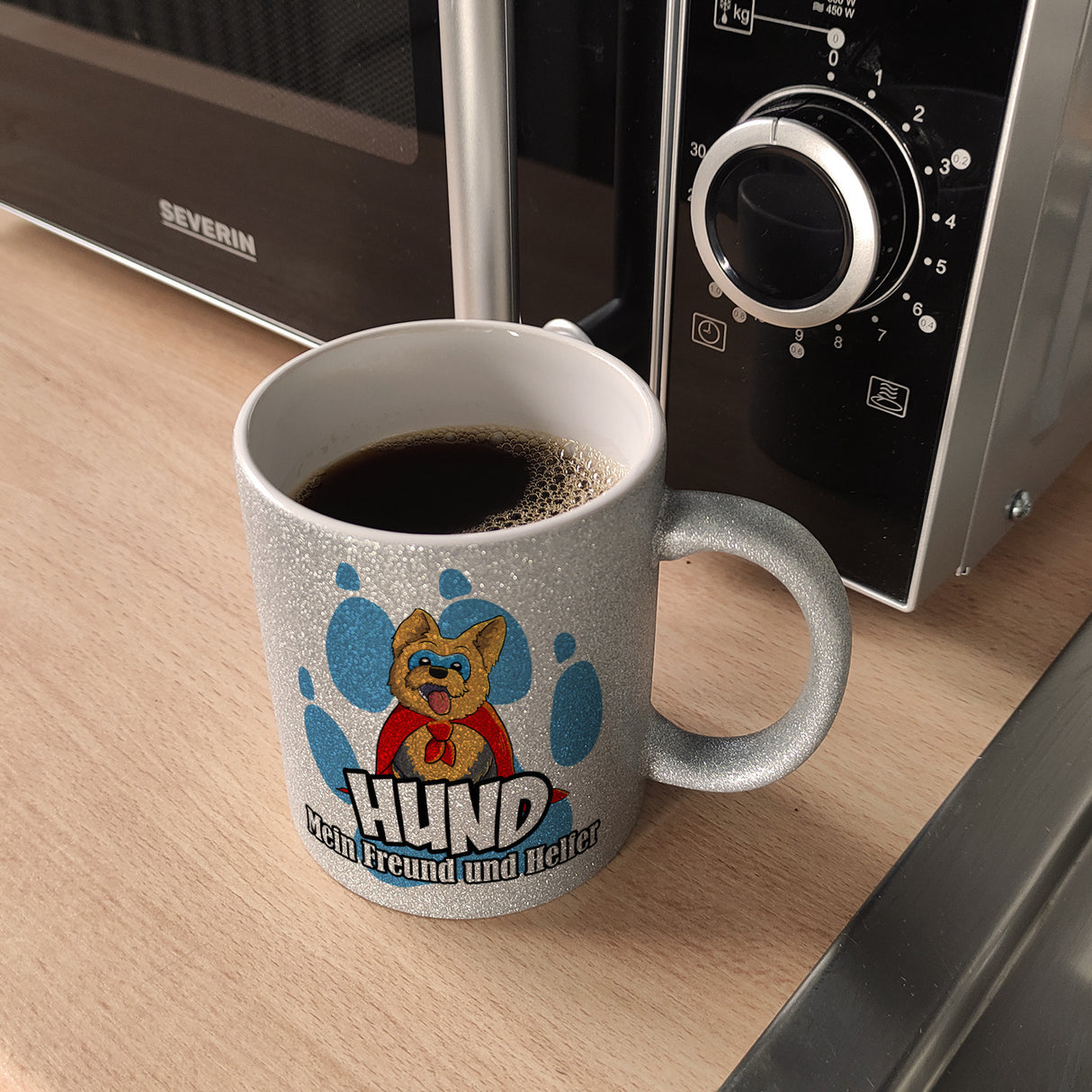 Kaffeebecher mit Superhelden - Yorkshire Terrier - Hund mein Freund und Helfer
